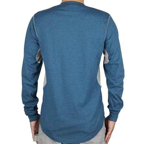 BOCOMAL FR Shirts for Summer Breathable Vented Design 6oz Heather Jersey Flame Resistant Long Sleeve Crew T Shirt