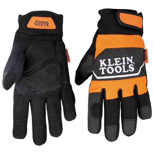 Klein Tools 60619 Work Gloves, Thinsulate Lined Thermal Winter Work Gloves, Water Resistant, Padded Palms, Medium