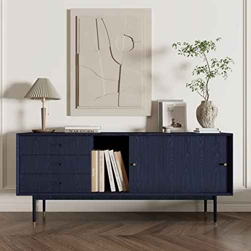 CRE8TIVE Thick Navy Blue Wood Wallpaper Peel and Stick Faux Wood Grain Contact Paper for Cabinets Drawers Waterproof Removable Self Adhesive Blue Contact Paper Vinyl for Bedroom Countertops 12"x80"