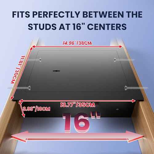 Small Hidden In Wall Safe Between 16" Studs, 0.327 cu ft Security Floor Safe with Removable Pegboard, Key-Operated Only for Storage Jewelry, Passport