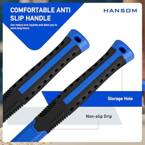 5-Pack Hammer Set,Rubber Mallet 32oz, Double-Faced Mallet 22oz,16oz Claw Hammer,16oz Ball Peen Hammer,3lb Sledge Hammer,Ergonomic Handle