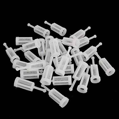 RLECS 30pcs Universal Spray Gun Filters Disposable HVLP Gravity Feed Paint Strainers Fine Mesh, White