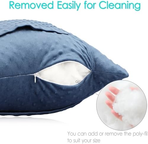 Star Shape Hysterectomy Recovery Pillowy for Hysterectomy Recovery Must Haves with 2 Pockets Products Gifts Tummy Tuck Abdominal Surgery Cushion, Minky Dot Denim Blue