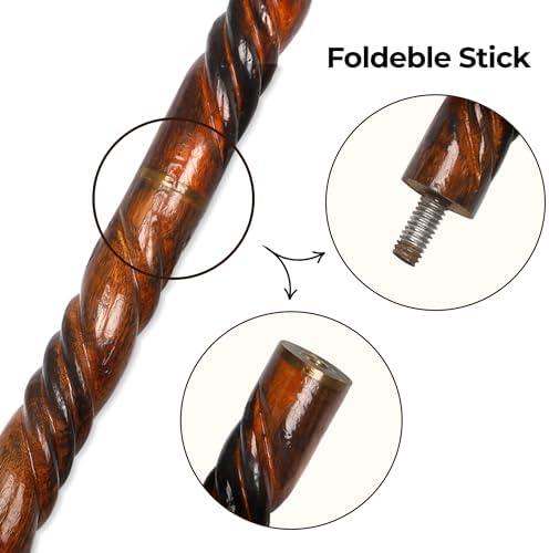 Wood Cane 36 Inches Natural Classic Wood Walking Stick Fancy Canes Ergonomic Wood Cane for Seniors (Elegant Derby Handle)