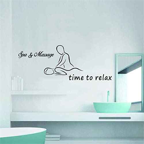 Time to Relax Wall Decal ? PVC Removable Vinyl Sticker for Spa, Massage Room, Sauna, Therapy Space, or Wellness Center ? Calming Word Art Decor ? Size: 36"x14" (Black-JWH329~Spa&Massage)