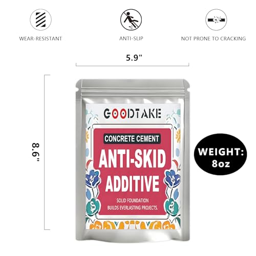 Concrete Anti-Skid Additive with Aluminum Oxide ? 8 oz | Non-Slip Surface Coating | Durable Traction for Floors, Steps, and Driveways | Easy to Mix, Long-Lasting Grip (8 oz)