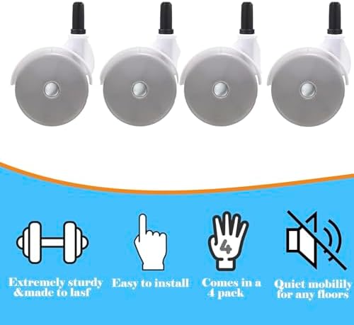 Baby Walker Wheels Replacement, Set of 4, Baby Walker Accessories, Plastic Wheels Casters, 10mm (Grey)