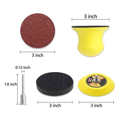 325 PCS 3 Inch Sanding Discs pad, SIJDIEE Hook and Loop 40-2000 Grit Assorted Drill Grinder Rotary Tools Attachment with 1/8 Inch Shanks Backing Pad, Soft Foam Buffering Pad and Hand Sanding Block