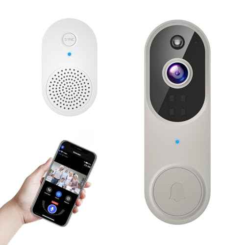 1080p Wireless Video Doorbell Camera for Home Security, Battery Powered, Live View, Cloud Storage, AI Human Detection, Night Vision, Two Way Audio, Indoor Outdoor Surveillance, 2.4G Wi-Fi only