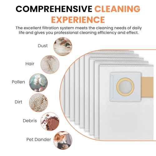 Zookpr 10-Pack 197903-8 Filter Bag for Makita Vacuum Filters 18V X2 LXT Backpack Vacuum Models XCV05, XCV09 and XCV10, White Filter Collector Dust Bag