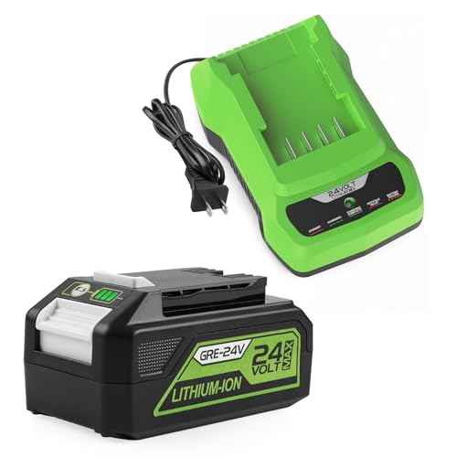 6500mAh 29842 29852 Replacement for Greenworks 24V Battery and Charger for Greenworks 24V Cordless Tools