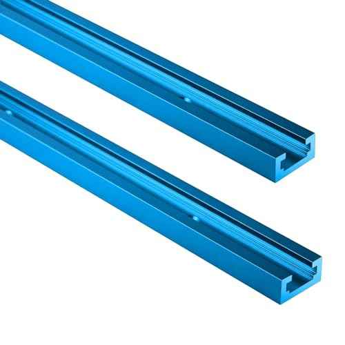 2pcs T-Track for Woodworking 48" Blue Double-Cut Pre-Drilled, 48 inch Universal Aluminum T Tracks Blue