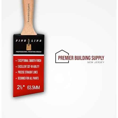 Professional 2 1/2 Inch Angle Sash Short Handle Paint Brush - Fine Line Brush for Precise Edging and Cutting in - Ideal for Home Improvement, Interior & Exterior Painting, Woodwork, and Detail Work