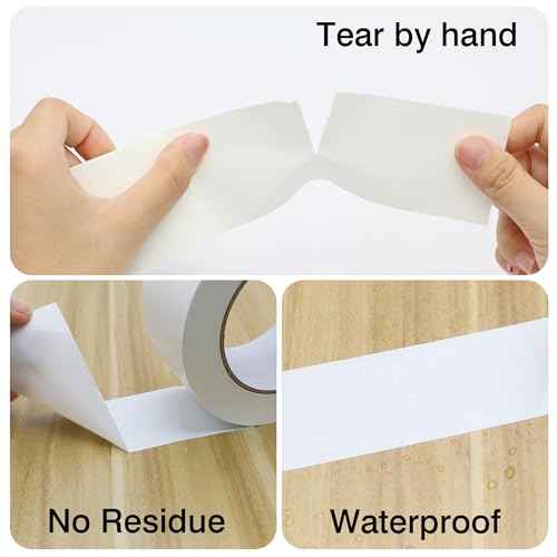 Heavy Duty Duct Tape 3 Inch X 33 Yards, 8.5 Mil Thickness, Multi Purpose White Duct Tape, No Residue, Waterproof, Tear by Hand - for Indoor Outdoor Repairs, Industrial, Professional Use
