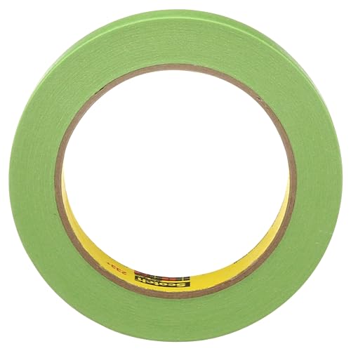 Scotch Brand Performance Masking Tape 233+, 46334, Flexible, Moisture Resistant, Green Color, 18 mm x 55 mm, Automotive Masking Tape