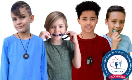 Munchables Dragon Sensory Chew Necklace - Chewy Fidget Stim Toy Jewelry for Boys and Girls (Red/Black)