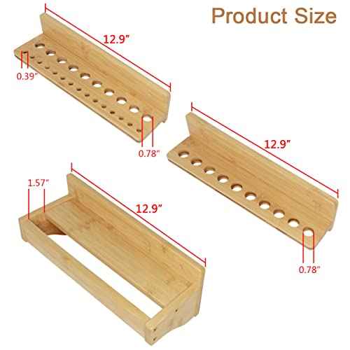Wall Mounted Screwdriver Rack, Bamboo Pliers Holder Hammer Wall Rack Tools Storage for Garage Workshop - 3 Pack
