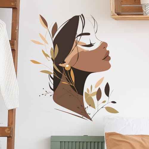 Boho Woman Wall Decals Removable Modern Feminine Vinyl Stickers for Living Room Girls Bedroom and Office Decor Peel and Stick Minimalist Wall Art