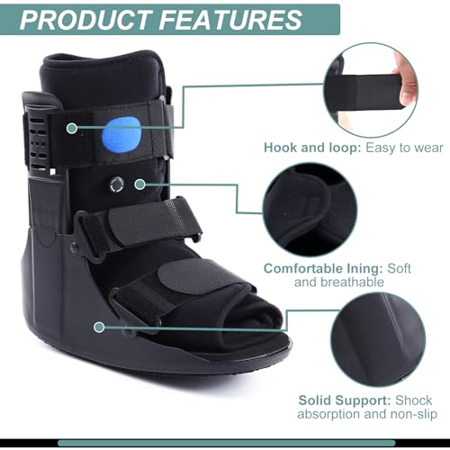 Orthopedic Walking Boot, Air Cam Walker Fracture Boot for Broken Foot, Sprains & Achilles Injuries, Lightweight Medical Inflatable Foot Support for Post-Surgery Recovery & Mobilit(Large)
