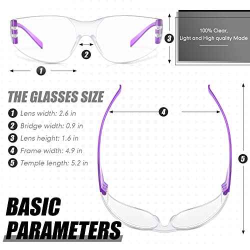 Chumia 64 Pcs Kids Safety Glasses Scratch Impact Resistant Safety Goggles Anti Fog Protection Glasses with Clear Lens