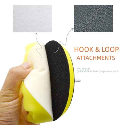10Pcs 3Inch Face Backing Plate Compound Buffing Polishing Sponge Pads Waffle Foam Buffing Polishing Pads Kit with Woolen Cutting Pad and 3Inch Backing Plate M10 Drill Adapter