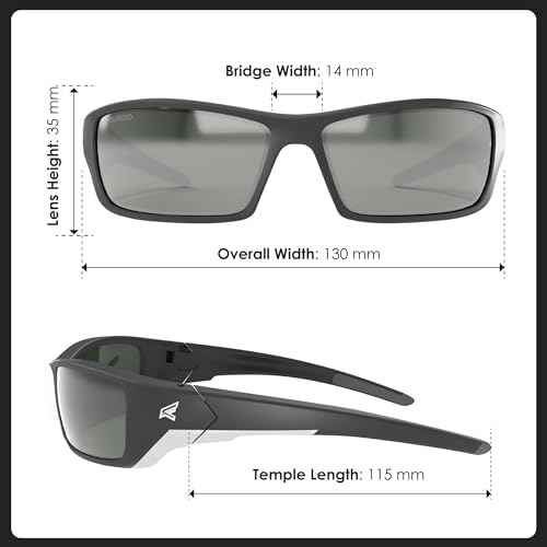 EDGE Reclus Polarized Wrap-Around Safety Glasses, Anti-Scratch, Non-Slip, UV 400, Military Grade, ANSI/ISEA & MCEPS Compliant