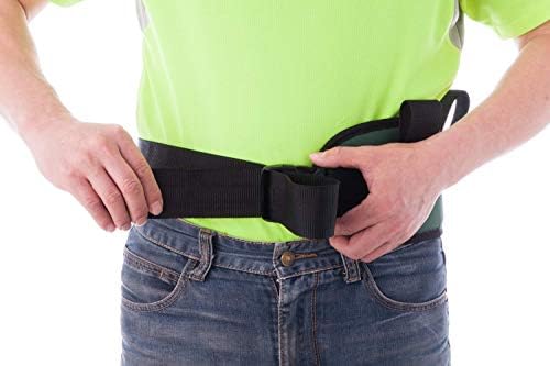 COW&COW Padded Gait Belt with 4 Handles and Quick Release Buckle 5.5 inchs(Black, Large/40inches-60inches)