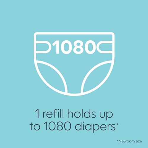 The Diaper Genie Jumbo+ Square Refill, with continuous film, can hold up to 1080 newborn-sized diapers per refill. (Pack of 2)