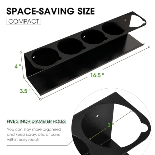 Touri 2 Pack Spray Can Holder for Garage and Workspace, Wall-Mounted Steel Aerosol Can Holder (10 Cans)