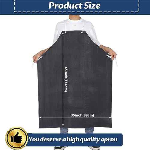 Neoprene Apron - 35¡¯¡¯ X 45¡¯¡¯ Plus Size Rubber Aprons Offers Chemical, Oil and Grease Protection, with Puncture and Abrasion Resistance