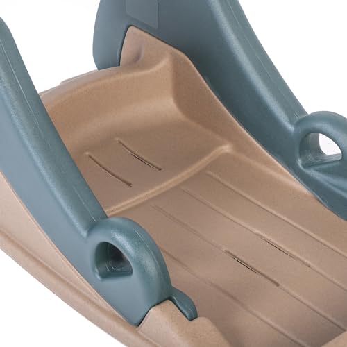 Step2 Snow Runner, Kids Ride On Toy & Outdoor Snow Sled & Toboggan, Fits 2 Riders, Made of Durable Plastic, Max Weight 120 lbs., for Toddlers 3-6 Years Old, Tan & Green