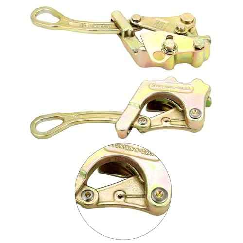 QWORK 6613lb Cable Grip Steel Wire Gripper, 2 Pack 3T Rope Jaw Puller, Clamp Puller