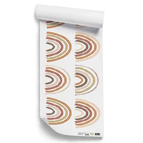 funlife 10 PCS Peel and Stick Boho Rainbow Wall Stickers, Self Adhesive Rainbow Wall Decals for Girls Bedroom, Wall Decor Decal for Kids Nursery Room, 7.44" x 8.46"