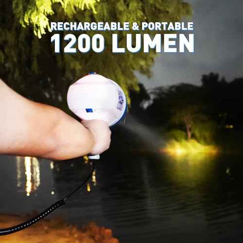 GOODSMANN Spotlight Outdoor Handheld 12v Spot Light 1200 Lumen spotlights with Cigarette Lighter for Boat Marine Glare-Free Bright Plug in Spotlight for Car Corded Floodlight