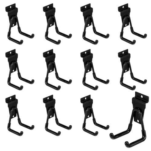 12 Pack Slatwall Hooks Heavy Duty Slatwall Accessories Garage Slatwall Hooks and Hangers Small U Hook