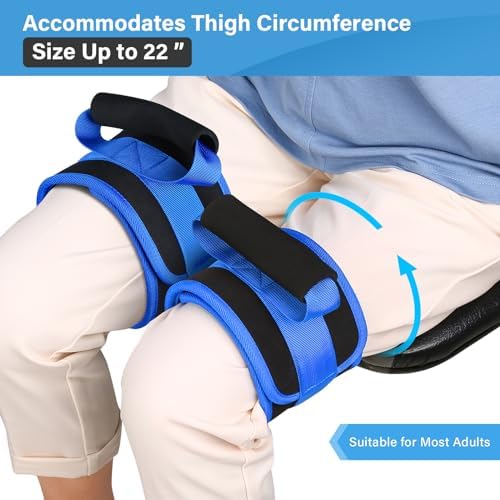 Leg Lifter Strap Set of 2 for Limited Mobility,Thigh Lifter Strap with Padded Grip and Loop for Knee Hip Surgery Recovery,Mobility Aids Tool for Disabled Get in and Out of Bed,Car,Wheelchair