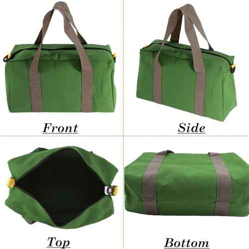 Small Tool Bag, Canvas Wide Mouth Tool Bag, Large Capacity Tool Bags for Men, Portable Home Tool Organizer for Storage Handbag for Screwdrivers, Wrench, Plier, Nails, Pliers Repair Hand Tools -12 Inch