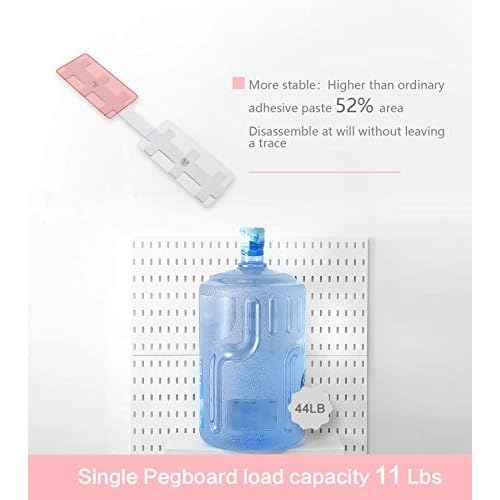 Pegboard Combination Kit and 13 Accessories(Shelf Hook Brackets Container) No Punching for Garage Kitchen Living Room Bathroom Office 22"x22",Pegboard Wall Organizer (Upgraded)