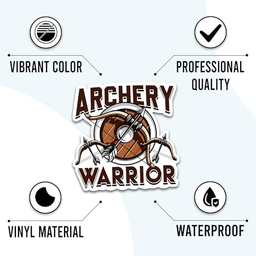 Archery Stickers 50 Pieces Vinyl Waterproof Decal for Laptop Water Bottle Phone Car Window Bike Motorcycle Stakeboard Scrapbook Archer Sticker Gifts for Kid Teen Adult