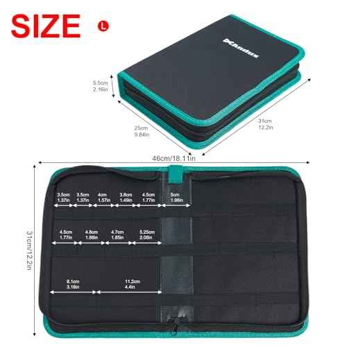 Andux Portable Tool Bag Tool Kits Organizer Storage Pouch Tool Case with Zipper WJSNB-02 (Green edge,L)