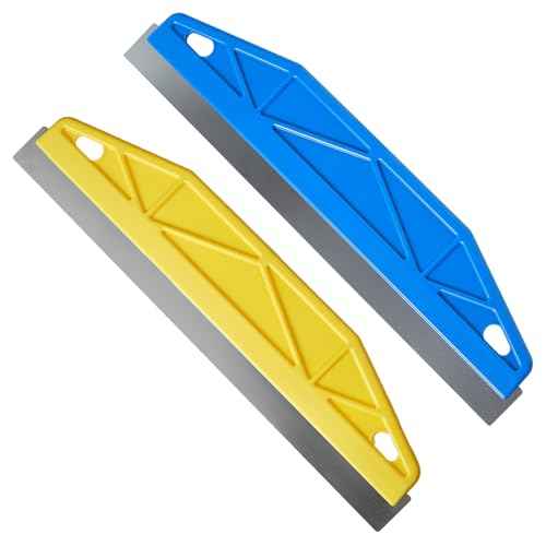 Painter's Trim Guard 12 Inch Paint Shield for Trim, 2 Pcs Painting Edger Tool for Walls, Professional Paint Cutting Edge Tool for Precise Trimming(Yellow+Blue)