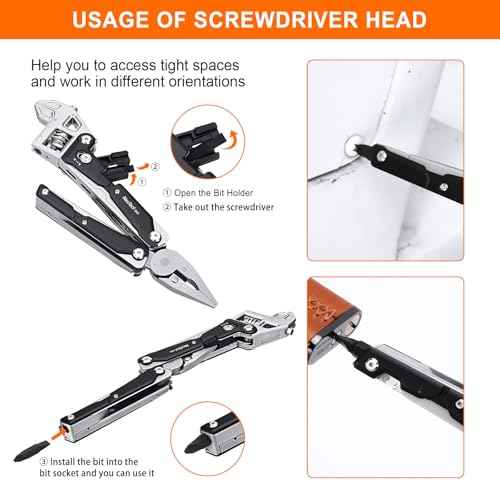 NexTool W4 Adjustable Ratchet Wrench Multitool, 11-IN-1 Foldable EDC Tool with Pliers, Knife, Saw and Screwdriver, Multi Tool for Camping, DIY, and Gifts for Him