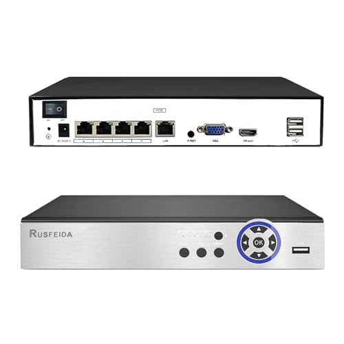NVR for Security Camera System, 4K 4CH Network Video Recorder, Support 4K/5MP/4MP/3MP/1080P PoE IP Camera, Face Detection, 24/7 Recording (HDD Not Included)
