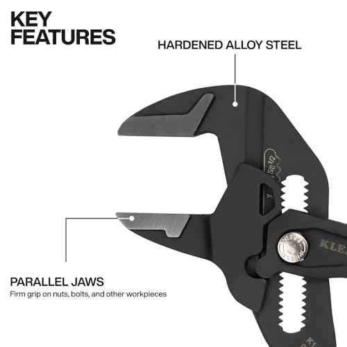 Klein Tools D53110 Compact Plier Wrench, High Leverage Multi-Use Adjustable Plier Wrench with Smooth Jaws, 10-Inch