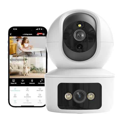 Security Camera, Dual Lens 2.4GHz & 5GHz WiFi Cameras for Home Security Indoor, Pet/Dog/Baby Camera, Security Camera Indoor with 360¡Æ Pan&Tilt, Motion Detection and AutoTtracking, Night Vision