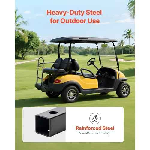 VEVOR Golf Cart Rear Seat Grab Bar, Compatible with Yamaha Club Car EZGO, Most Golf Carts with Metal Footplates, No Modification Needed, 27.5 to 33.5 Inch Height Adjustable