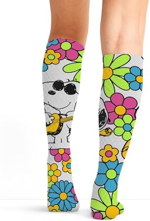 Cherokee Women's 10-15mmHg Compression Socks – Fun Print Knee Highs with Light Support, Soft Feel - PRINTSUPPORT