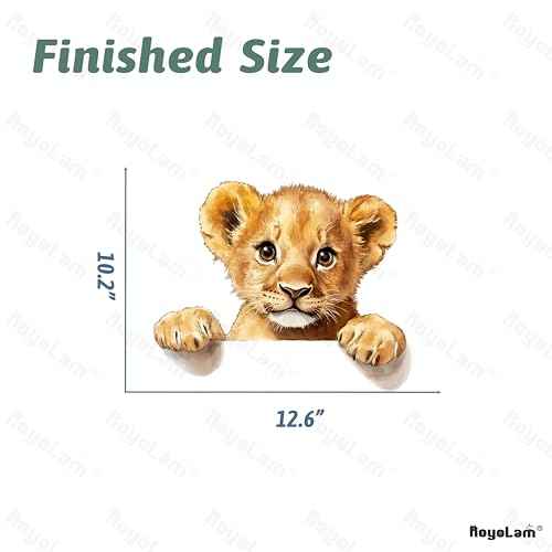 Baby Lion Wall Decals Removable Cartoon Animal Peeking Vinyl Stickers for Nursery Living Room and Kids Playroom Jungle Theme Decor Peel and Stick Wall Art