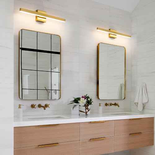 KAISITE Modern Bathroom Vanity Light Gold Light Fixture Over Mirror 24 inch Vanity Lighting Fixture Dimmable 5CCT LED Bar Vanity Light for Bathroom Restroom