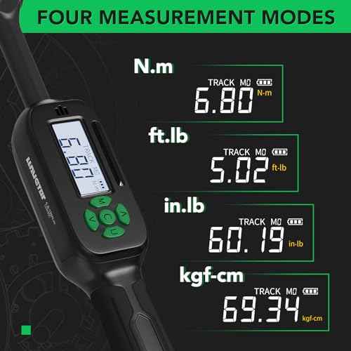 Digital Torque Wrench 5-99.5 ft-lbs./6.8-135Nm, 3/8 Inch Mini Torque Wrench Digital, ¡¾2% Torque Accuracy, Electronic Torque Wrench with Preset Value, Buzzer and LED Notification